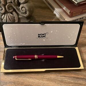 Vintage Montblanc Miesterstuck Ballpoint Red and Gold Writing pen